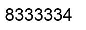 Number 8333334 black image
