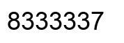 Number 8333337 black image