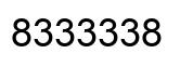 Number 8333338 black image
