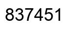 Number 837451 black image
