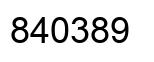Number 840389 black image