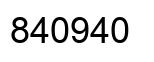 Number 840940 black image