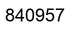 Number 840957 black image