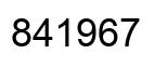 Number 841967 black image