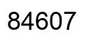 Number 84607 black image