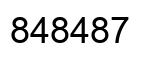 Number 848487 black image