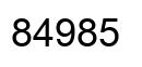 Number 84985 black image