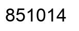 Número 851014 imagen negro