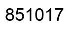 Number 851017 black image