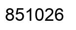Number 851026 black image