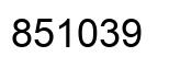 Number 851039 black image