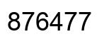Number 876477 black image