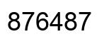 Number 876487 black image