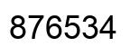 Number 876534 black image