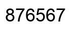 Number 876567 black image