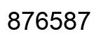 Number 876587 black image