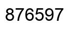 Number 876597 black image