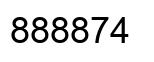 Number 888874 black image