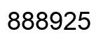 Number 888925 black image