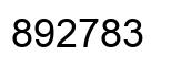 Number 892783 black image