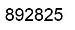 Number 892825 black image