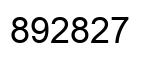 Number 892827 black image