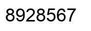 Number 8928567 black image