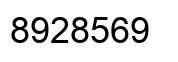 Number 8928569 black image