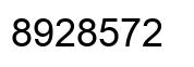 Number 8928572 black image