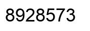 Number 8928573 black image