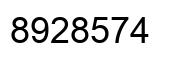 Number 8928574 black image