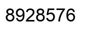 Number 8928576 black image