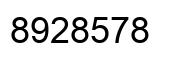 Number 8928578 black image