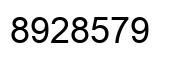 Number 8928579 black image
