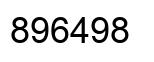 Number 896498 black image