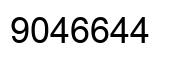 Number 9046644 black image