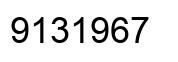 Number 9131967 black image