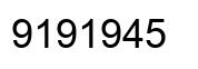 Number 9191945 black image