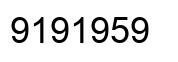 Number 9191959 black image