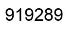 Number 919289 black image