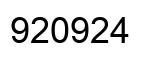 Number 920924 black image