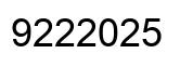 Número 9222025 imagen negro