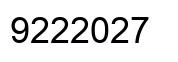 Number 9222027 black image