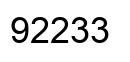 Number 92233 black image