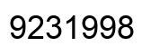 Número 9231998 imagen negro