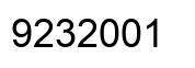 Number 9232001 black image