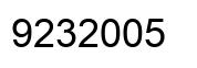 Number 9232005 black image