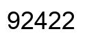Number 92422 black image