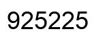 Number 925225 black image