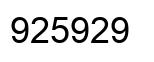 Number 925929 black image